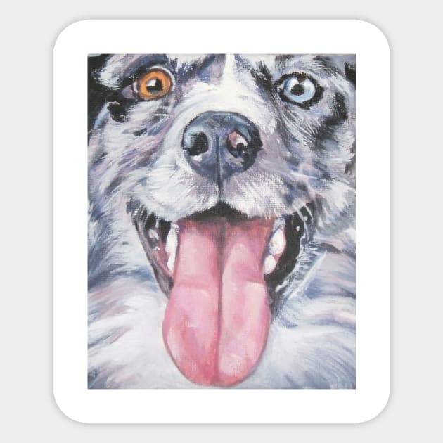 Australian Shepherd Fine Art Painting Sticker by LASHEPARD